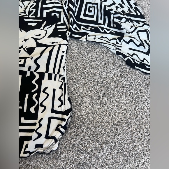 Vtg Jo Hardin Abstract Print Slit Midi Skirt Short Sleeve Top Co Ord Set Size 12 - Picture 13 of 15